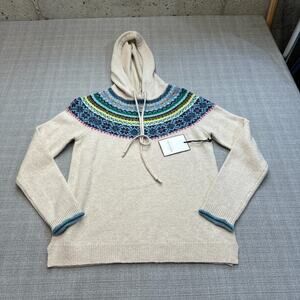 Tabitha Webb Sweater Hoodie Womens Small Fair Isle Nordic Ski Lodge Wool Blend‎